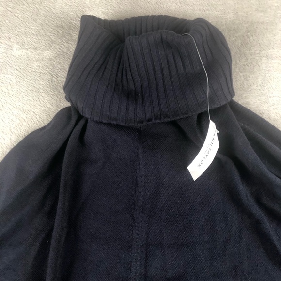 Ann Taylor Turtleneck Sweater Poncho – Size M/L - Navy Blue NWT - Picture 2 of 11